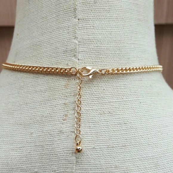 Gold Tone Leaf Boho Greek Goddess Choker Necklace - Picture 4 of 16